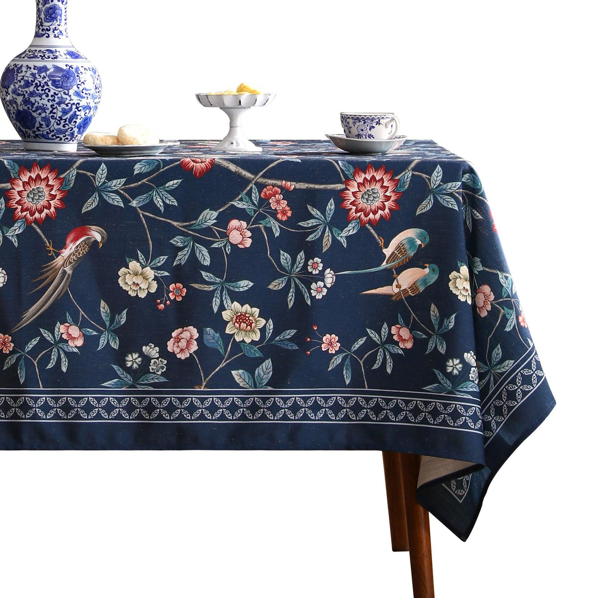 patdrea Vintage French Linen Tablecloth,Rectangular,79"x55"-Wensel