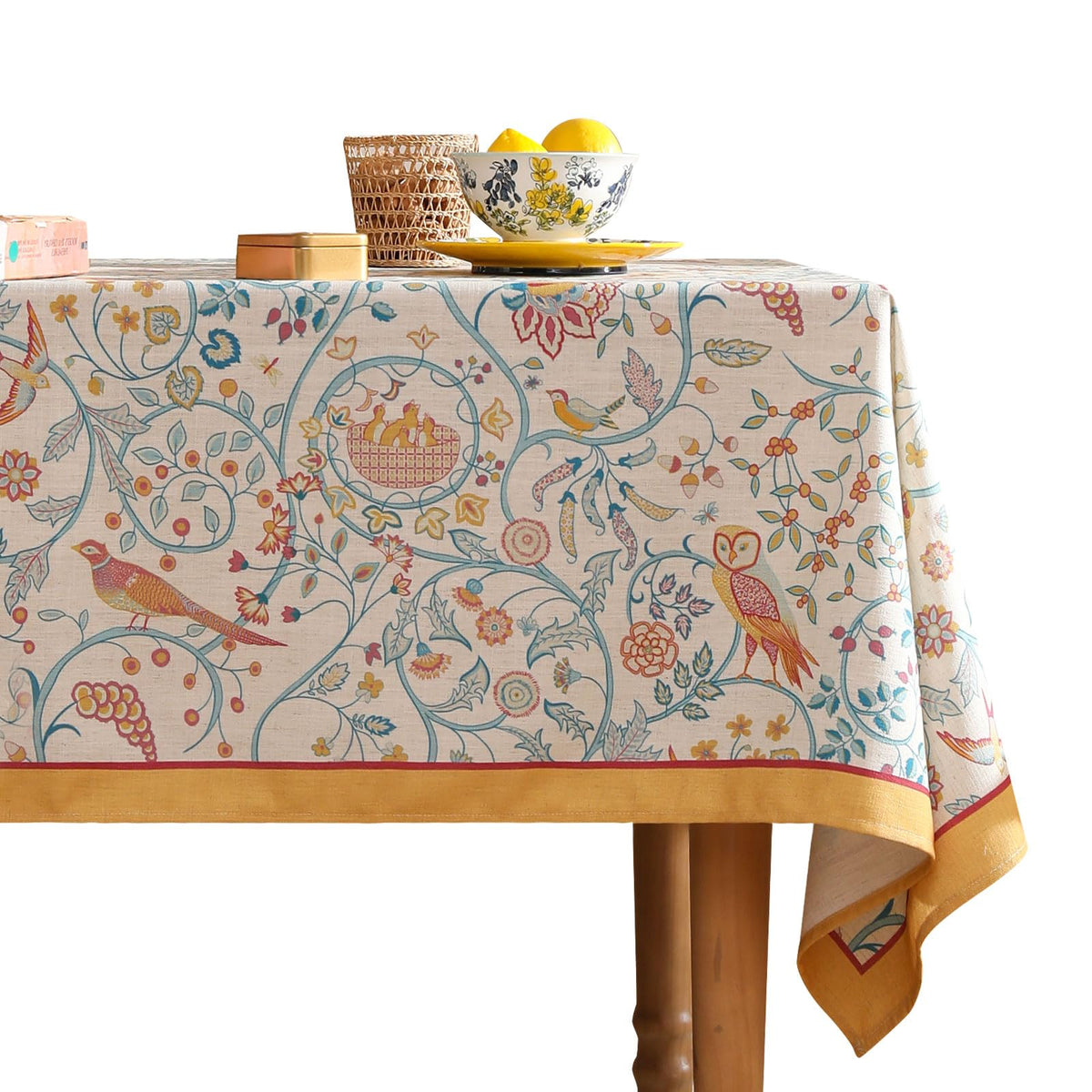 patdrea Vintage French Linen Tablecloth,Rectangular,79"x55"-Wensel