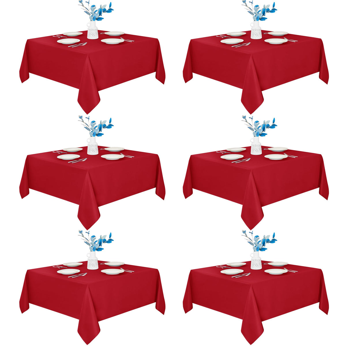 Fitable 6 Pack Black Tablecloths 70x120 Inch for 6-8 Ft Rectangle Tables