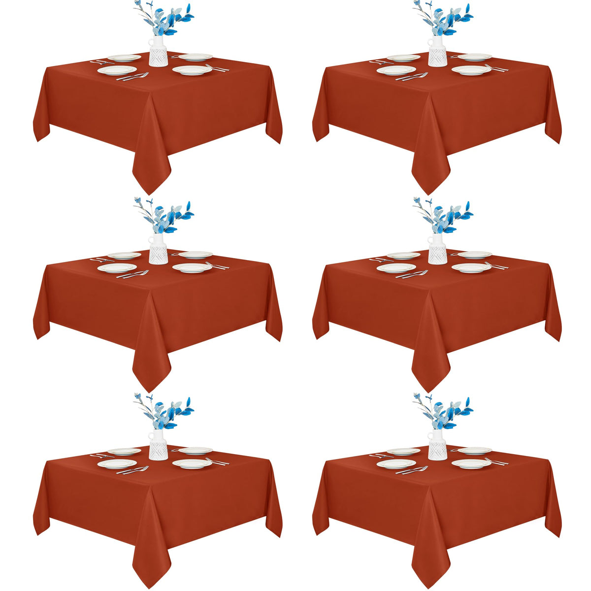 Fitable 6 Pack Black Tablecloths 70x120 Inch for 6-8 Ft Rectangle Tables