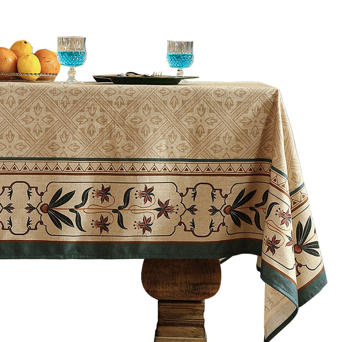 patdrea Vintage French Linen Tablecloth,Rectangular,79"x55"-Wensel