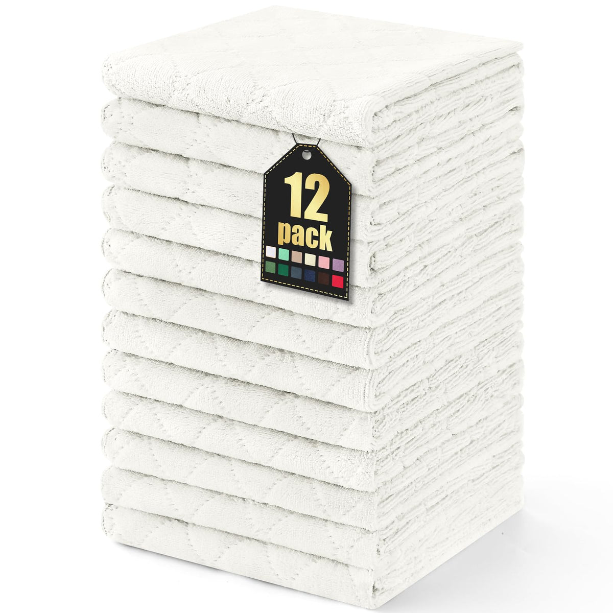 Homaxy 12 Pack Super Soft & Absorbent Dish Cloths, 10" x 10", Grass Green