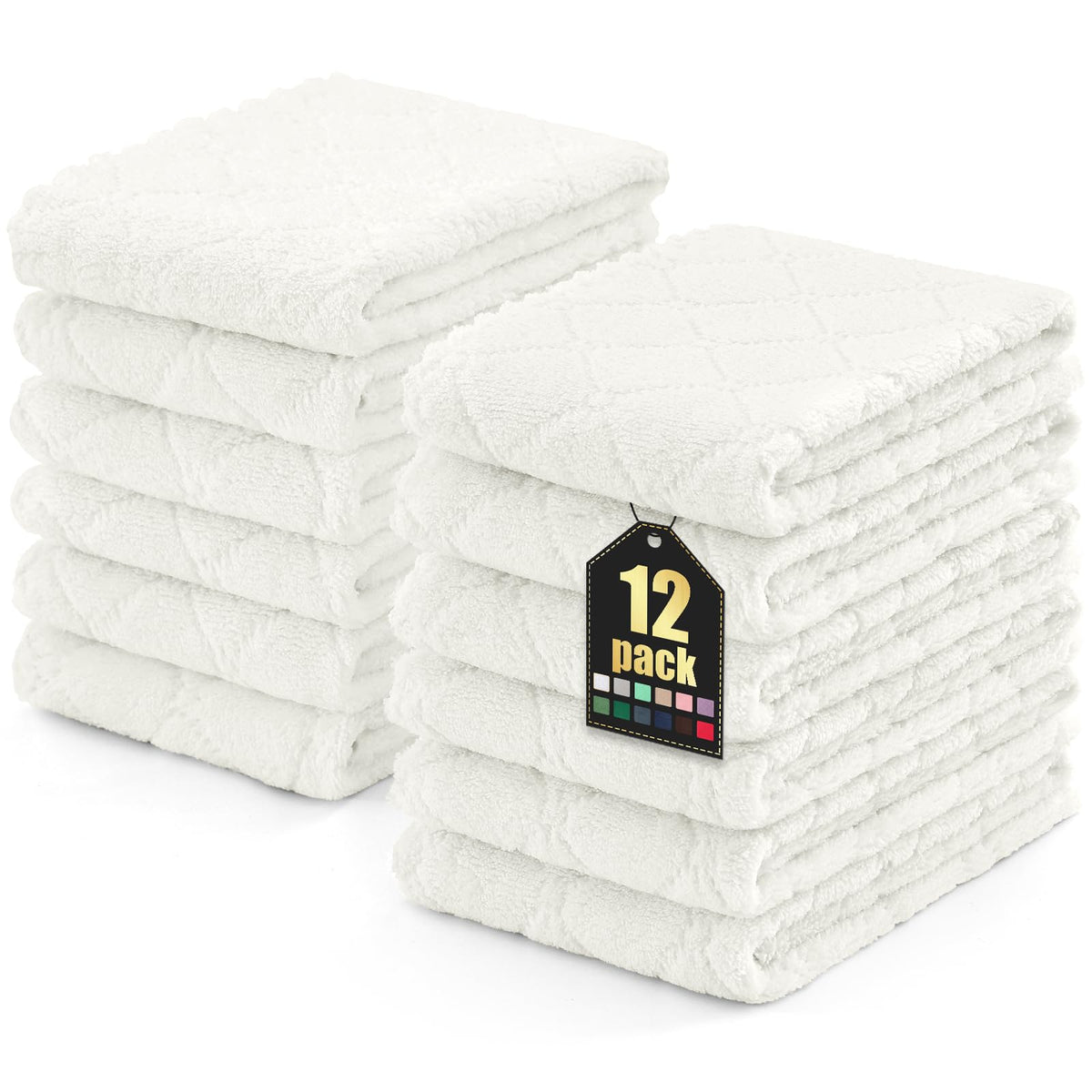 Homaxy 12 Pack Super Soft & Absorbent Dish Cloths, 10" x 10", Grass Green