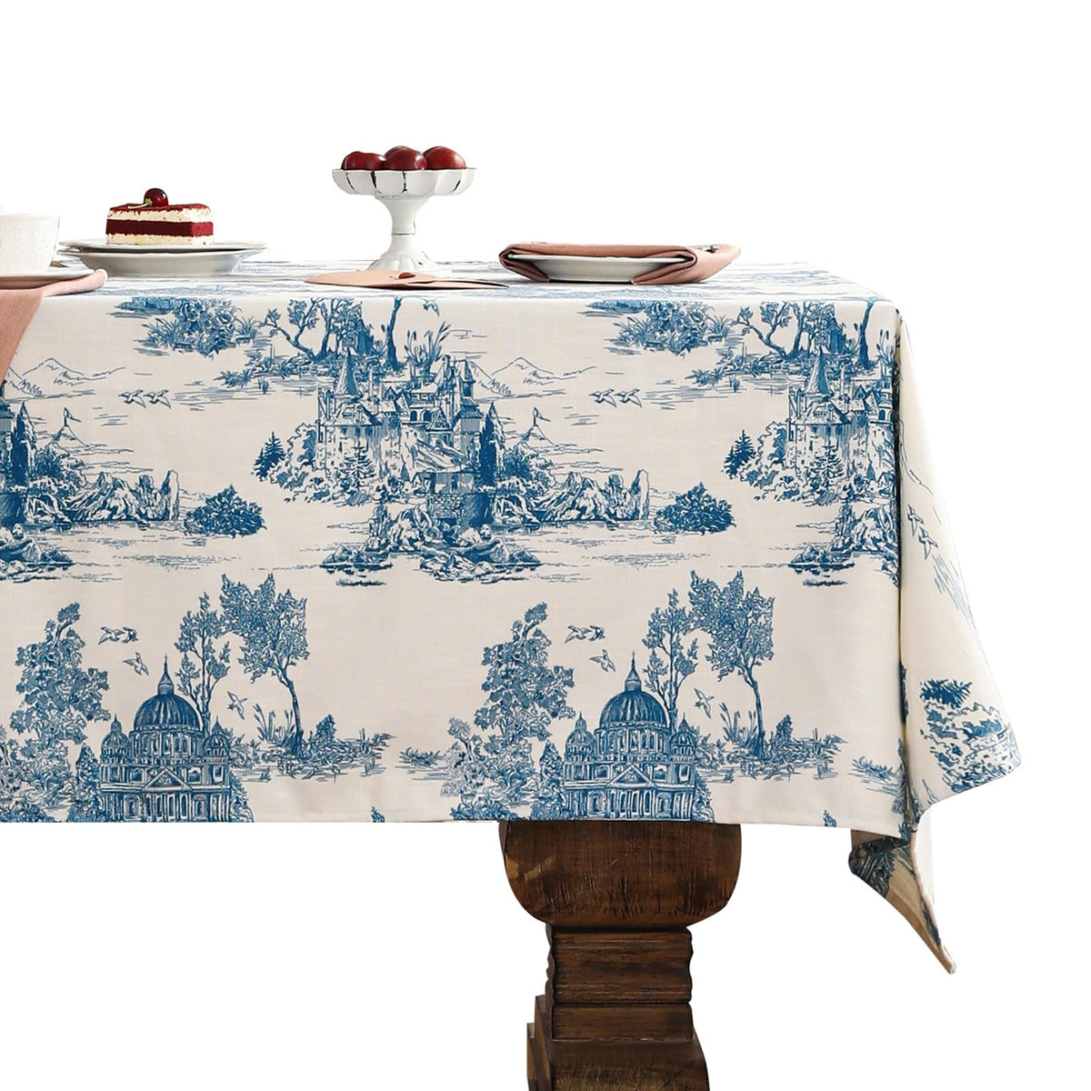 patdrea Vintage French Linen Tablecloth,Rectangular,79"x55"-Wensel