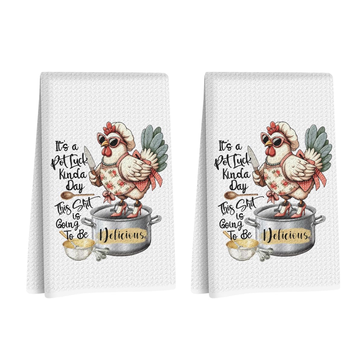 2 Pcs Gnome Heart Kitchen Towels Decorative Hand Towels