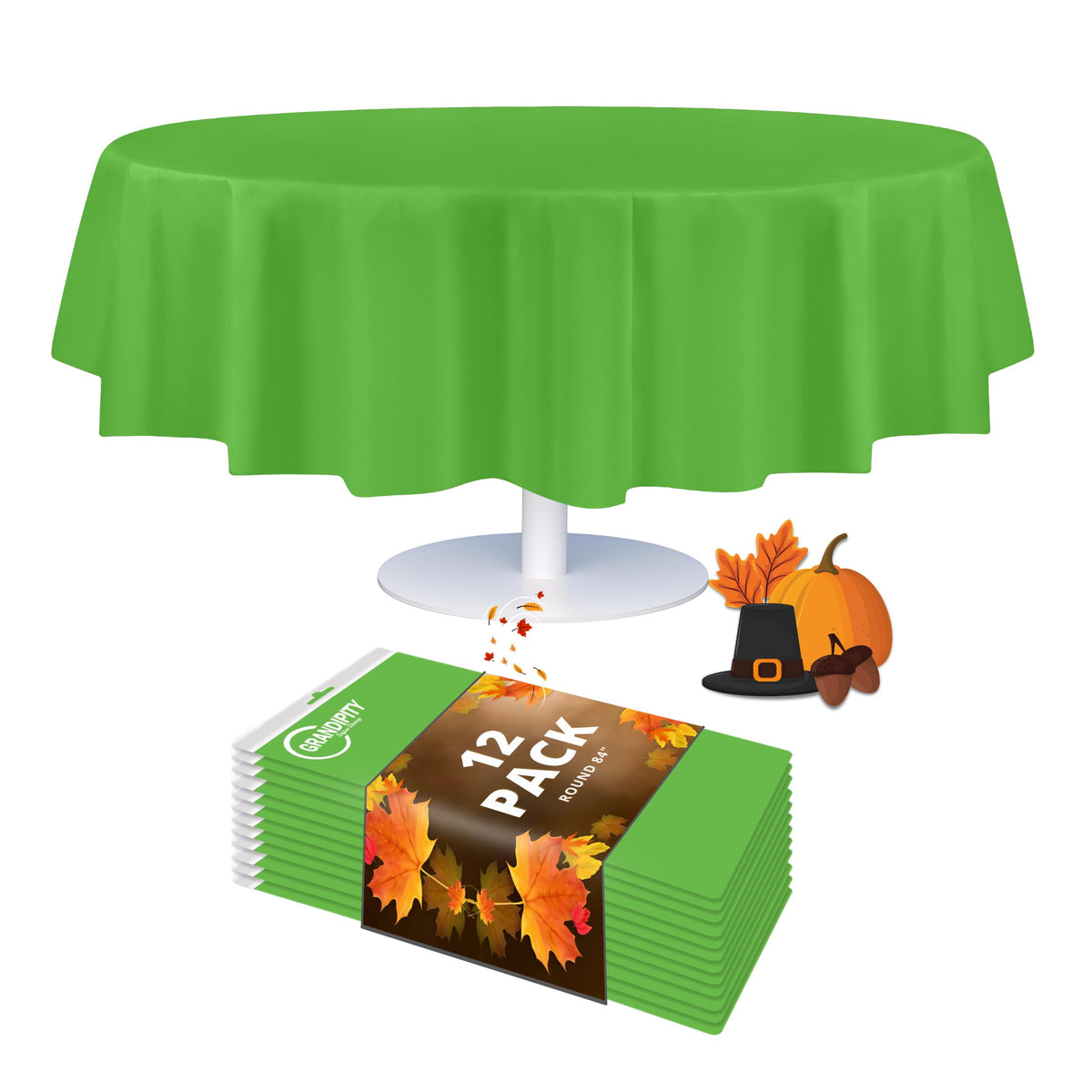 Grandipity Plastic Table Cloth Disposable 12 Pack 54” x 108” Rectangle