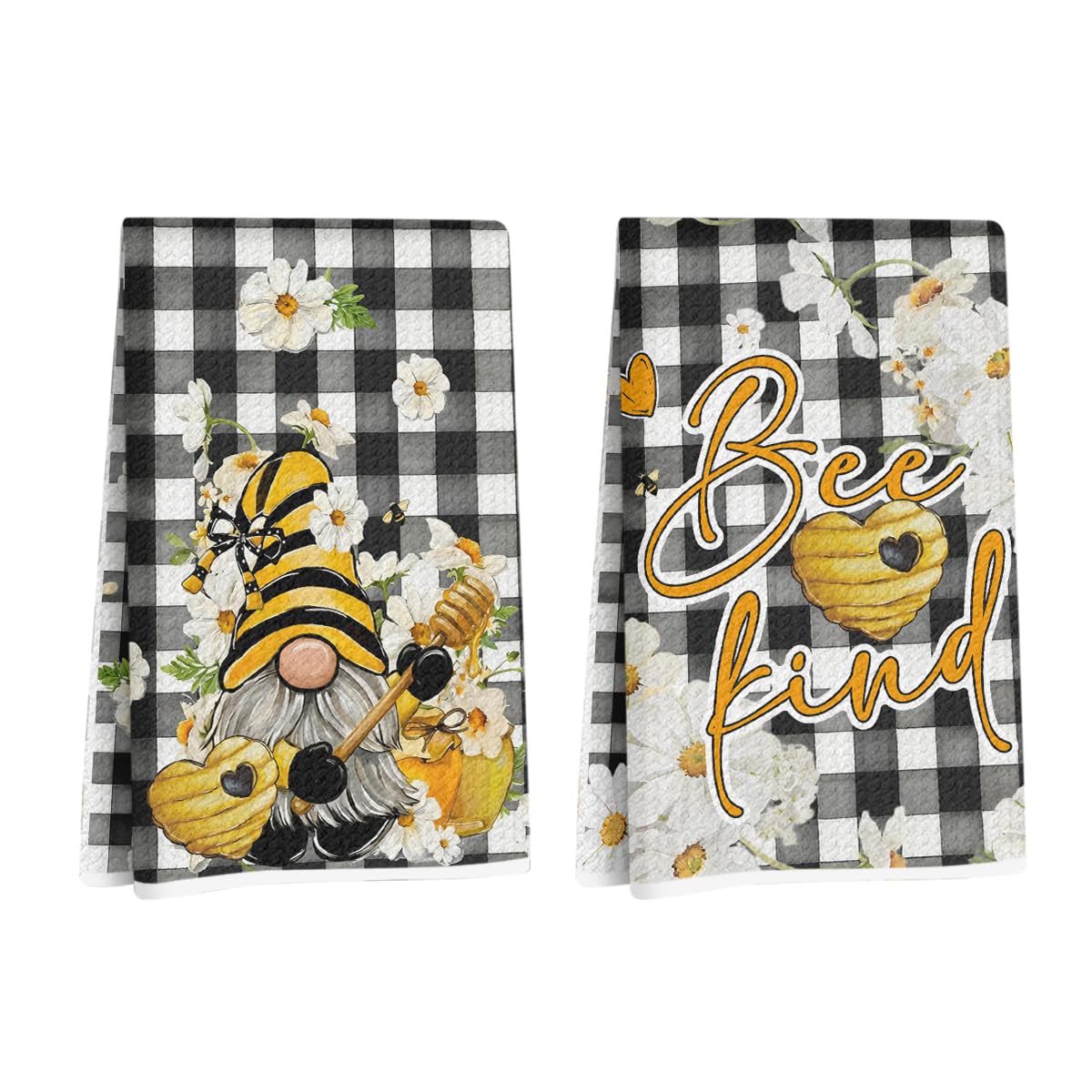 2 Pcs Gnome Heart Kitchen Towels Decorative Hand Towels