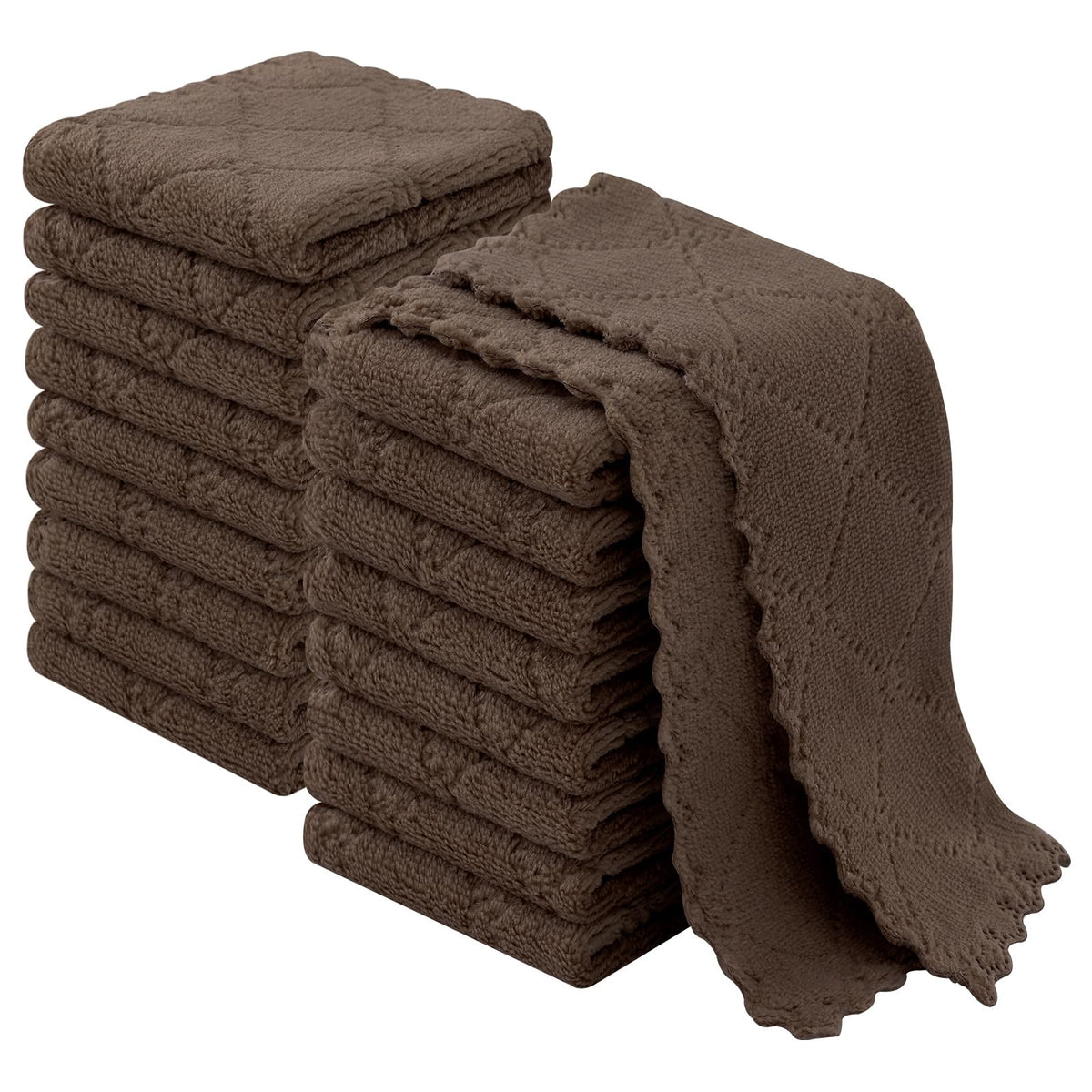 Homaxy 12 Pack Super Soft & Absorbent Dish Cloths, 10" x 10", Grass Green