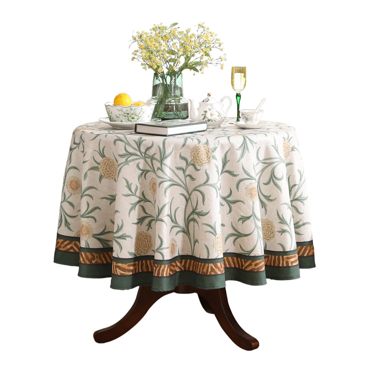 patdrea Vintage French Linen Tablecloth,Rectangular,79"x55"-Wensel
