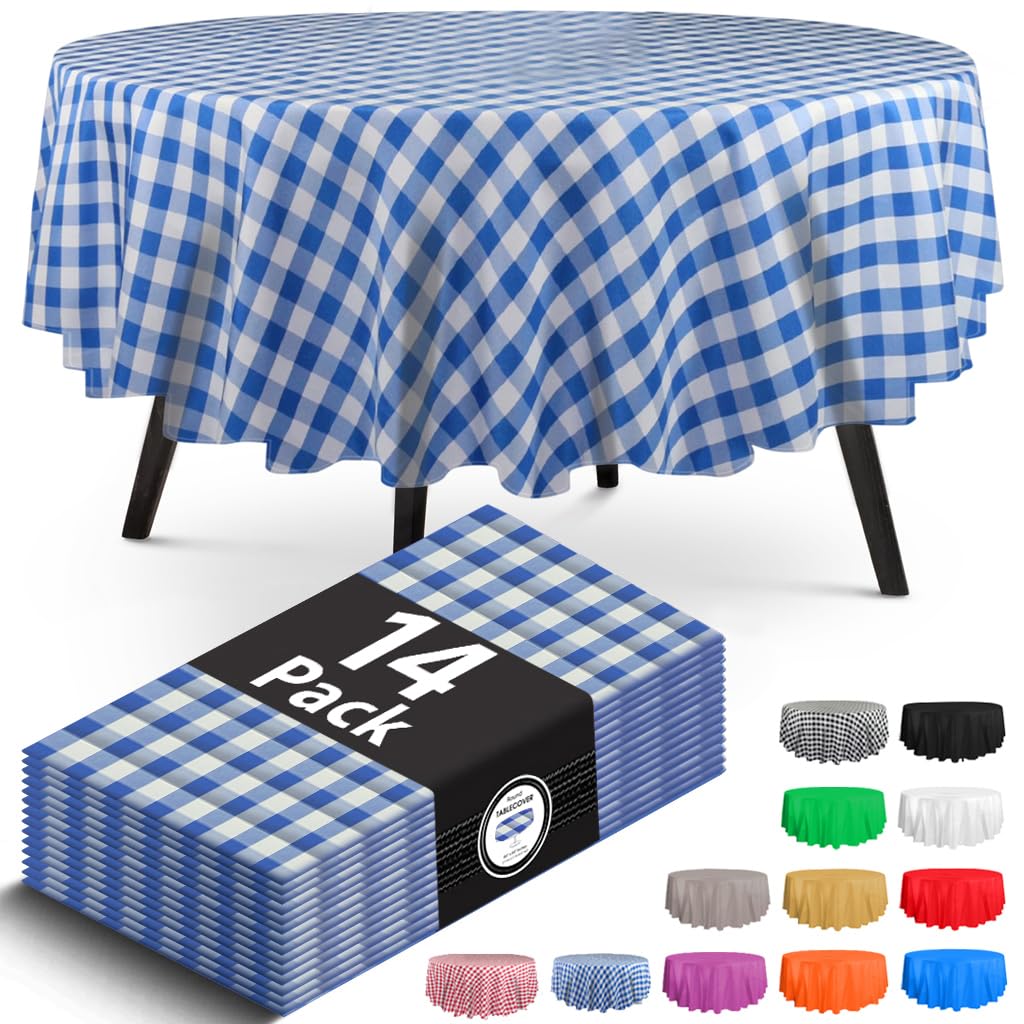 14 Pack Black 54 x 108 in. Rectangle Disposable Plastic Tablecloths - Smooth Decorative Covers for Parties, Weddings