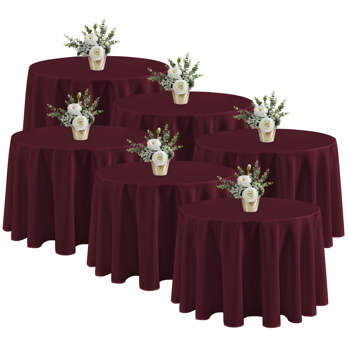 Fitable 6 Pack Black Tablecloths 70x120 Inch for 6-8 Ft Rectangle Tables
