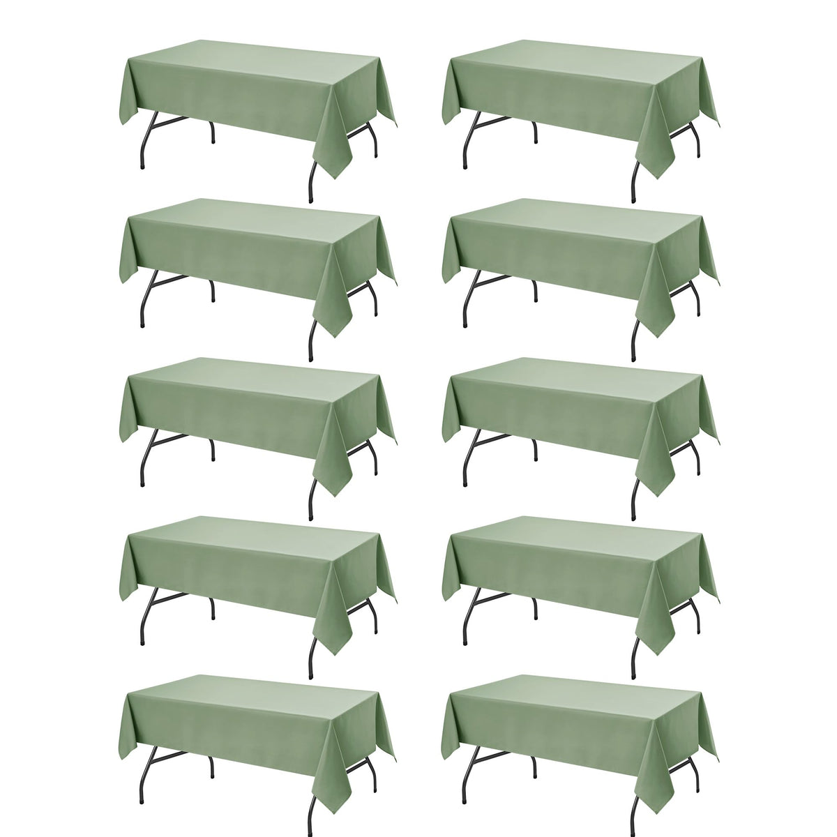 10-Pack White Tablecloths for Rectangle Tables, 60 x 102 Inches