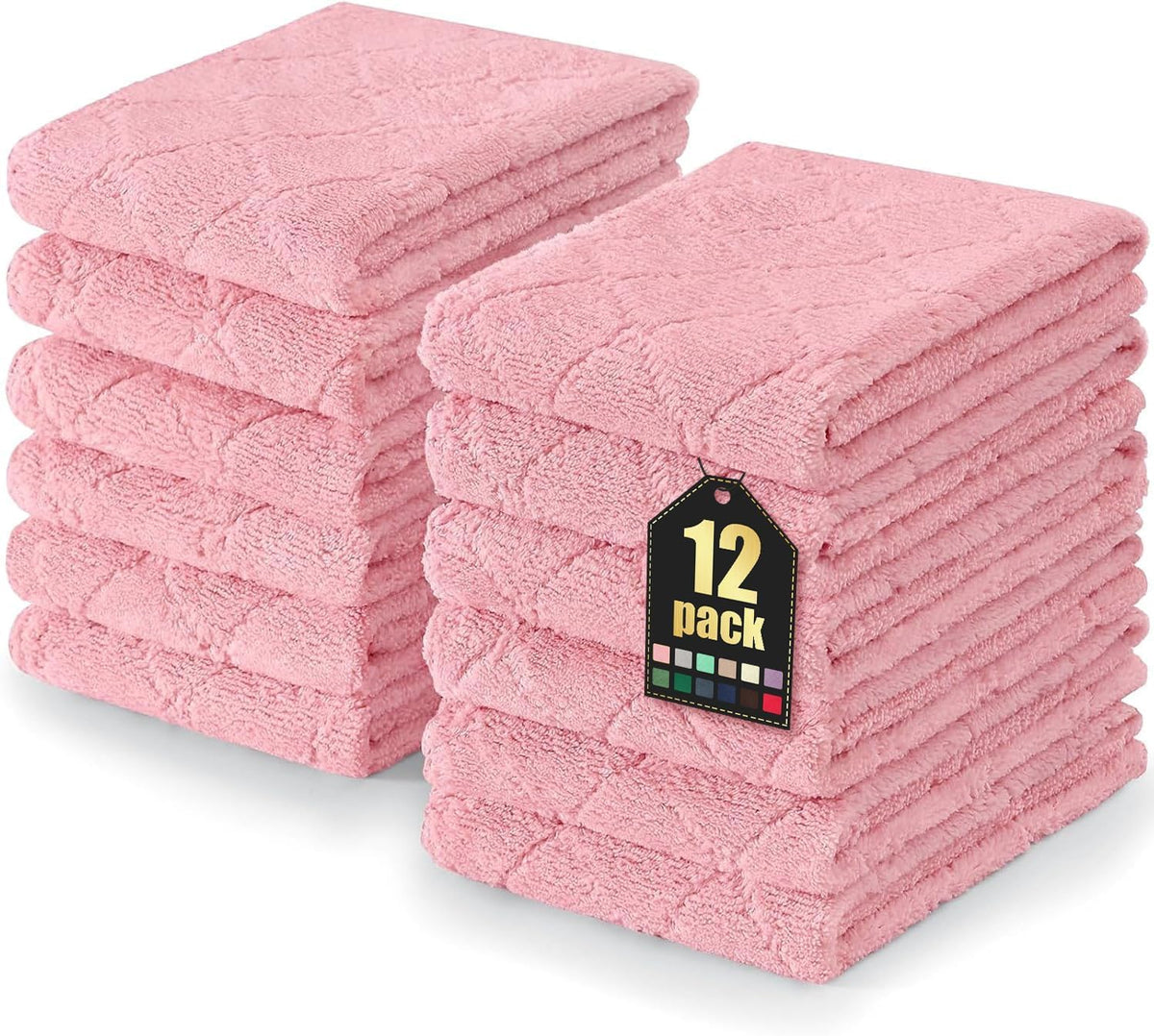 Homaxy 12 Pack Super Soft & Absorbent Dish Cloths, 10" x 10", Grass Green