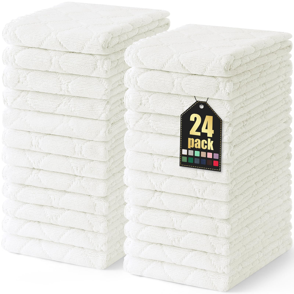 Homaxy 12 Pack Super Soft & Absorbent Dish Cloths, 10" x 10", Grass Green
