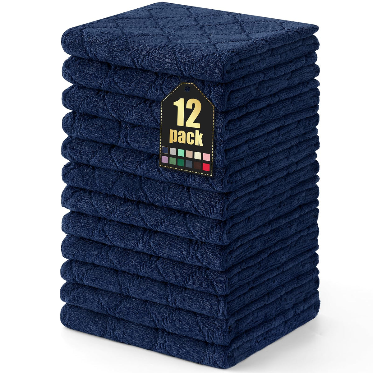 Homaxy 12 Pack Super Soft & Absorbent Dish Cloths, 10" x 10", Grass Green