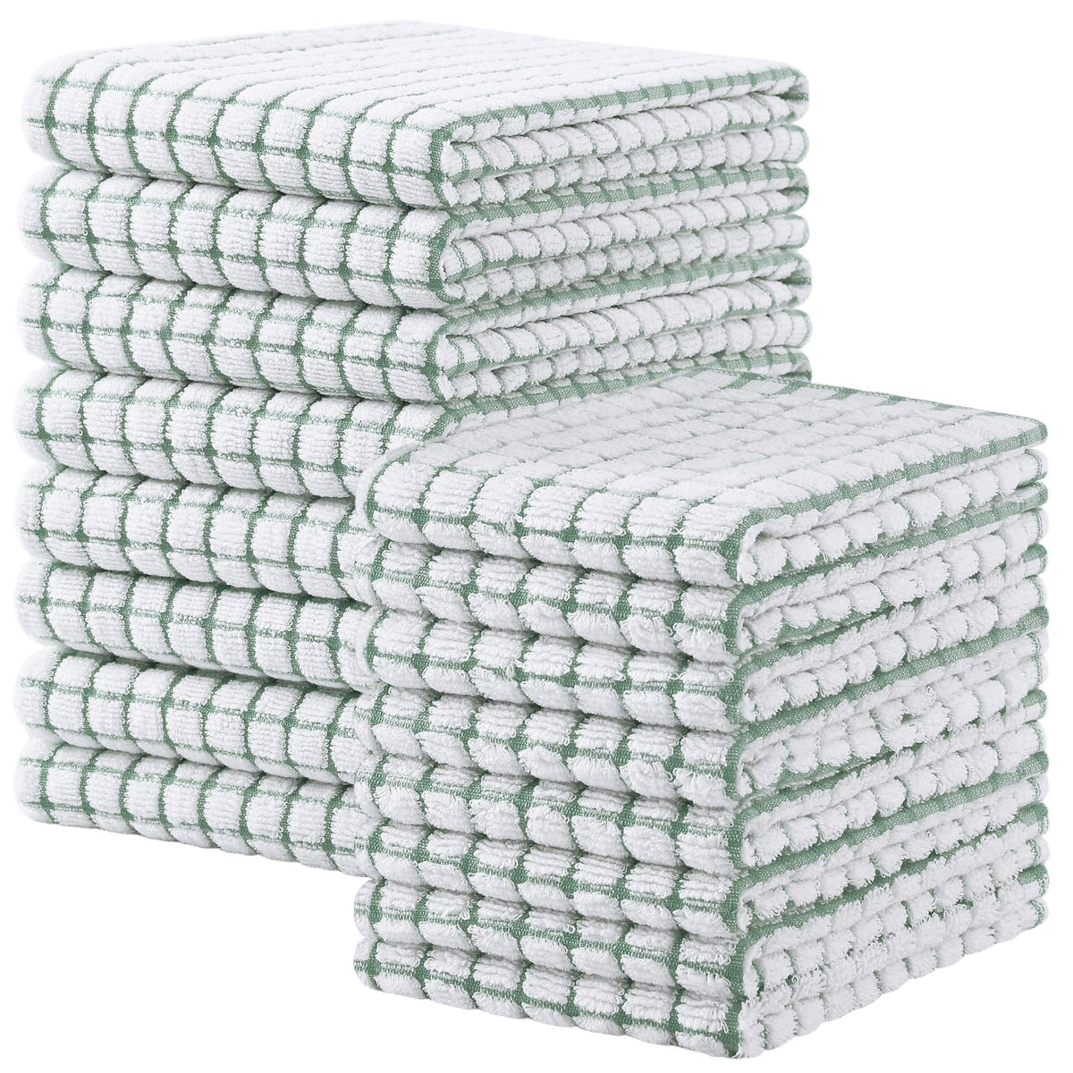 Kitinjoy 12 Pack Dishcloths and Kitchen Towels Sets, Mixed Colors