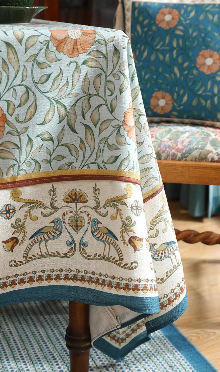 patdrea Vintage French Linen Tablecloth,Rectangular,79"x55"-Wensel