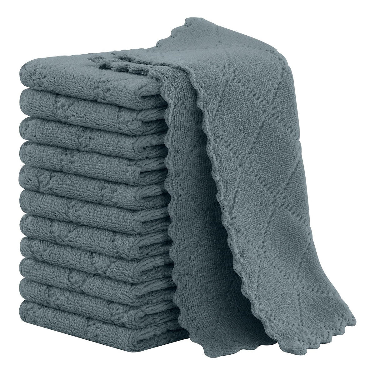 Homaxy 12 Pack Super Soft & Absorbent Dish Cloths, 10" x 10", Grass Green