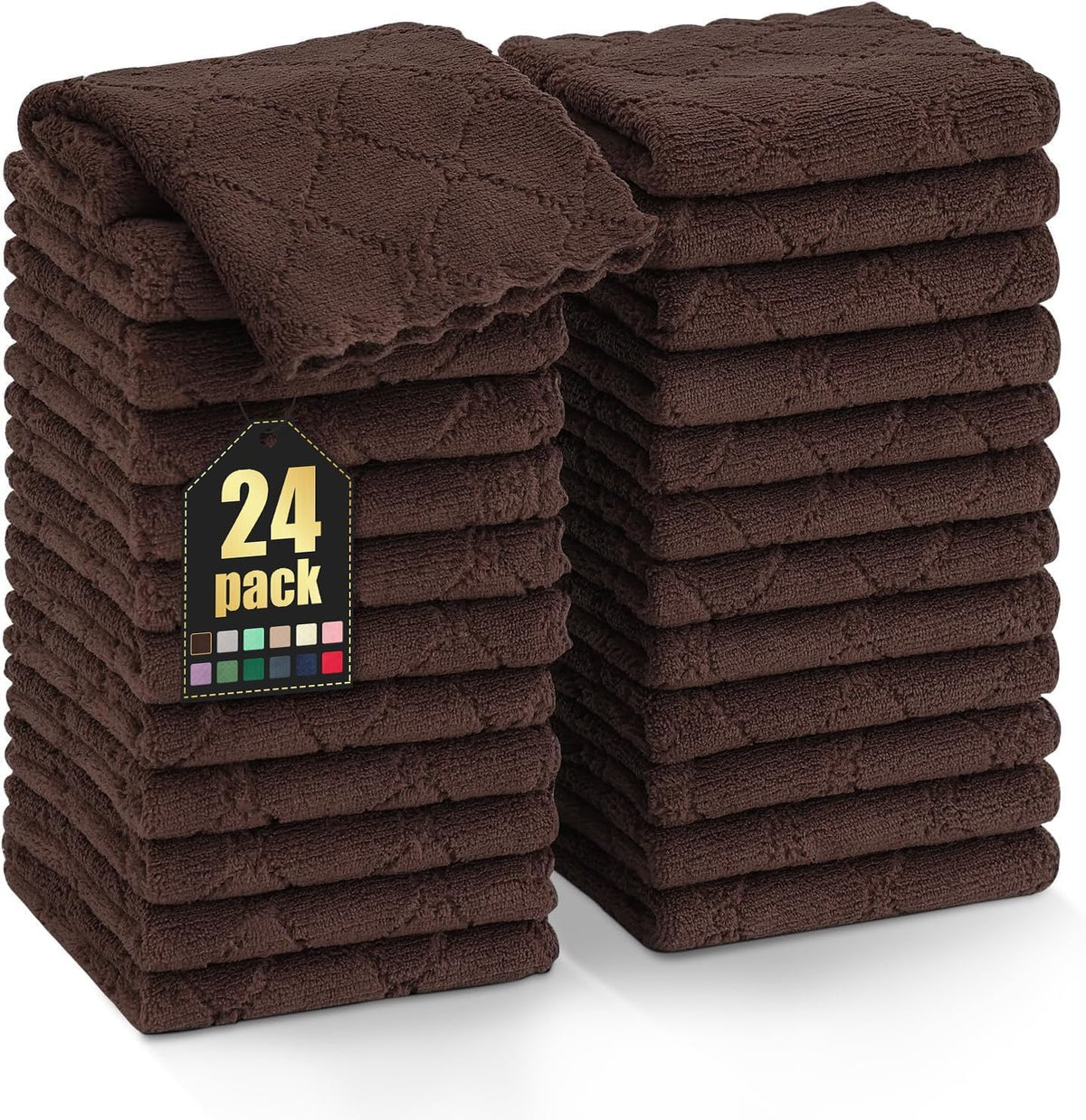 Homaxy 12 Pack Super Soft & Absorbent Dish Cloths, 10" x 10", Grass Green