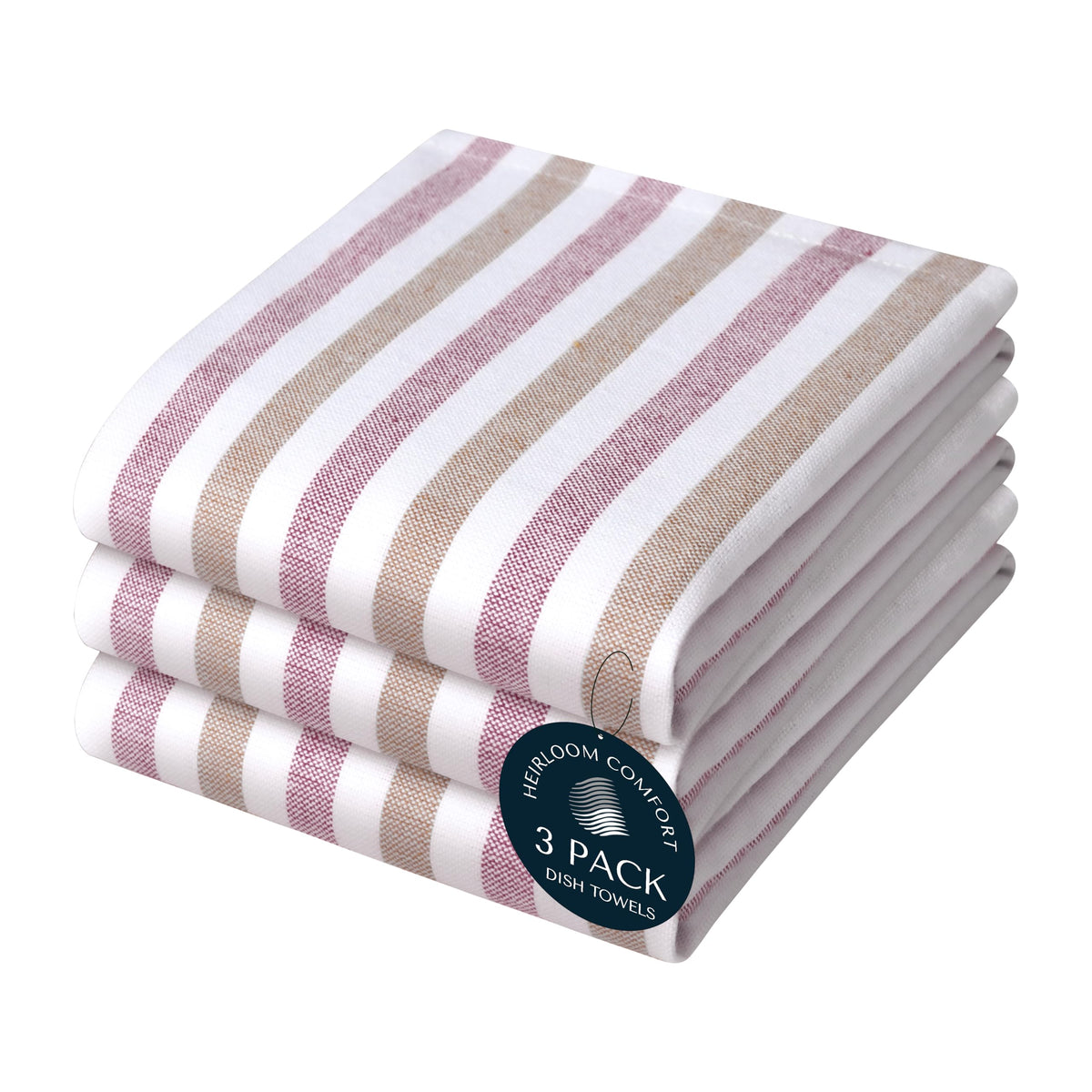 Fiesta Stripe Kitchen Towels 12 Pack, 18x26 Inch, 100% Cotton, Super Absorbent & Quick Dry, Durable Dish Towel for Drying Dishes, Machine Washable, Everyday Use, Orange & Yellow