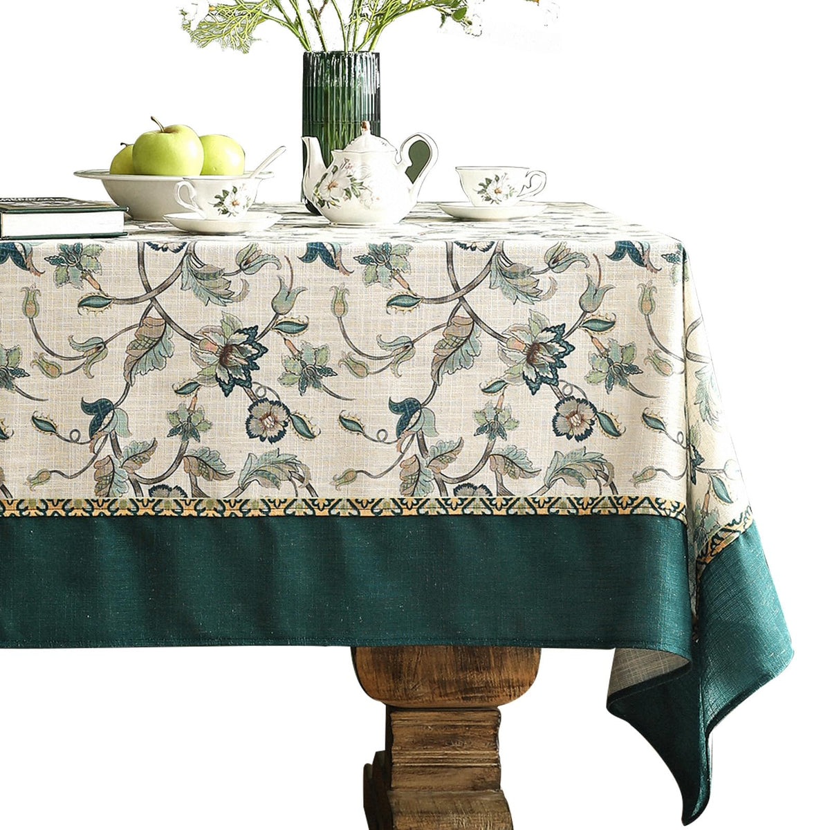 patdrea Vintage French Linen Tablecloth,Rectangular,79"x55"-Wensel
