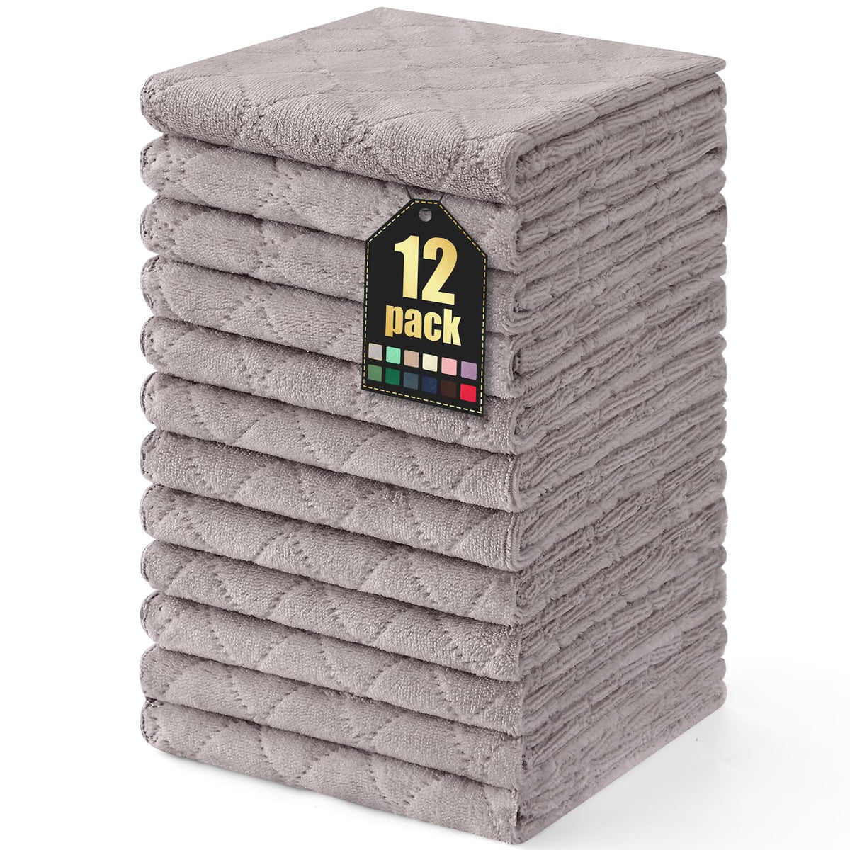 Homaxy 12 Pack Super Soft & Absorbent Dish Cloths, 10" x 10", Grass Green