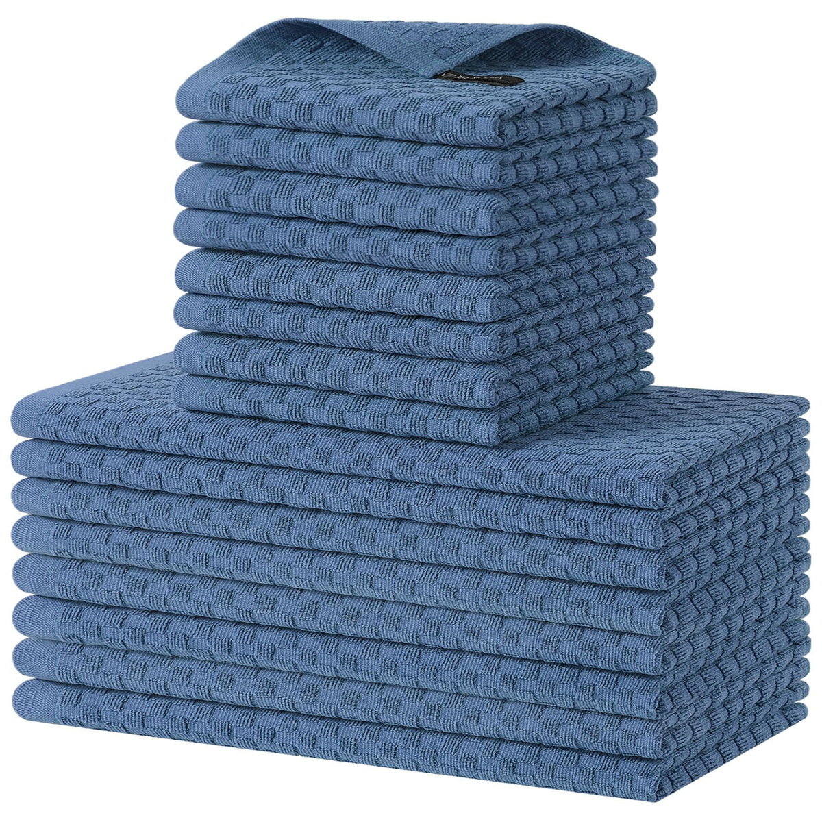 Homaxy 8 Pack 100% Cotton Kitchen Towels and Dishcloths Set, Dark Grey