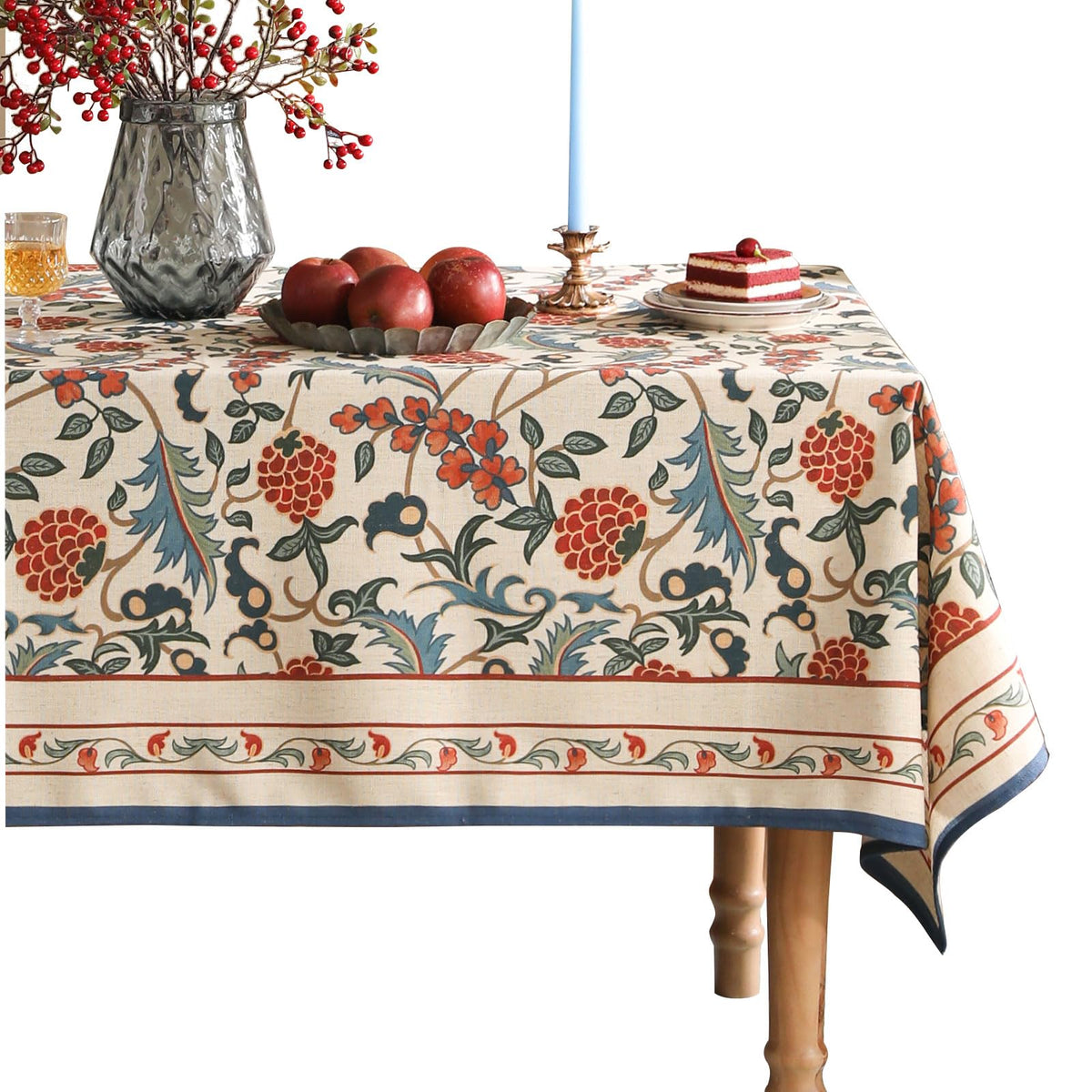patdrea Vintage French Linen Tablecloth,Rectangular,79"x55"-Wensel