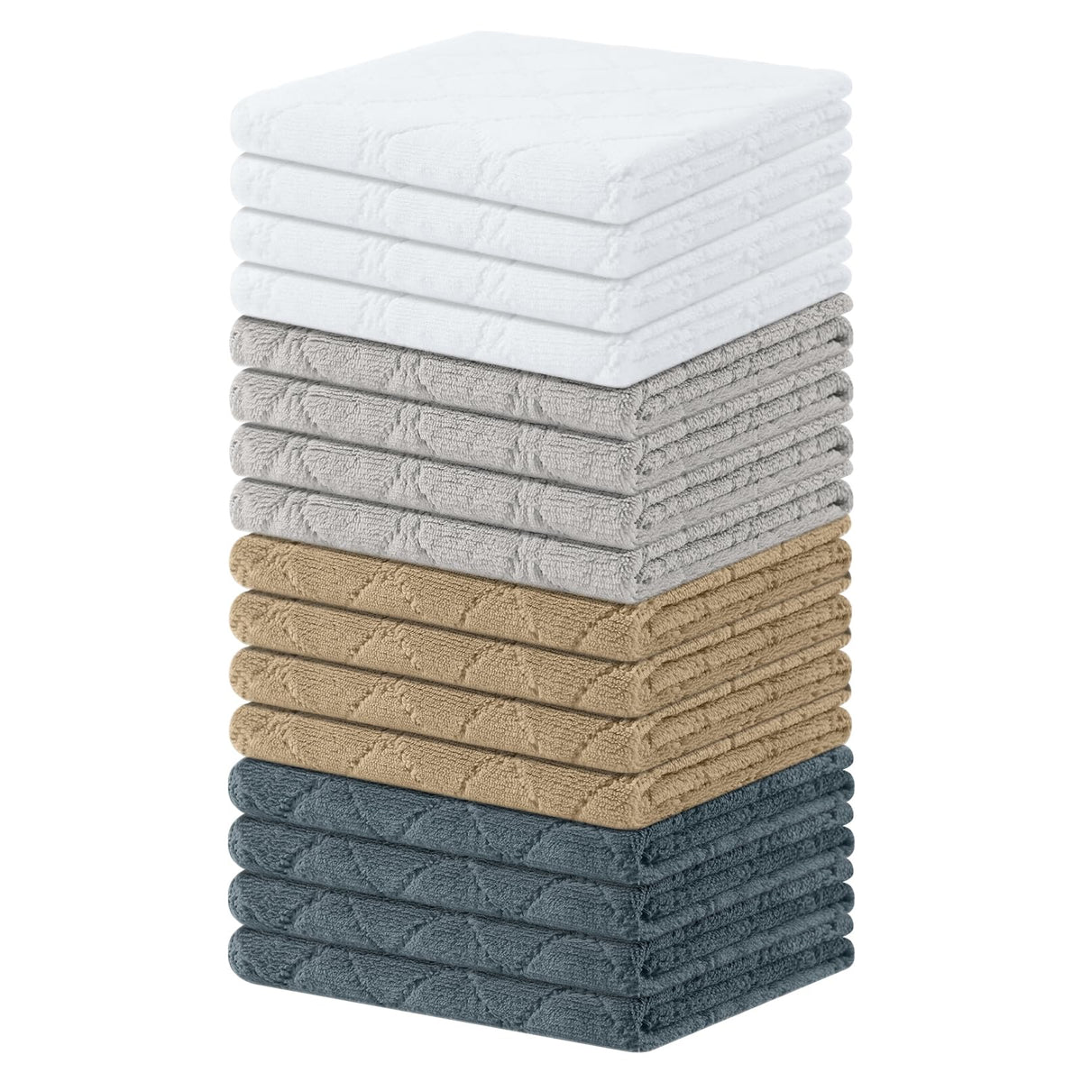 Homaxy 12 Pack Super Soft & Absorbent Dish Cloths, 10" x 10", Grass Green