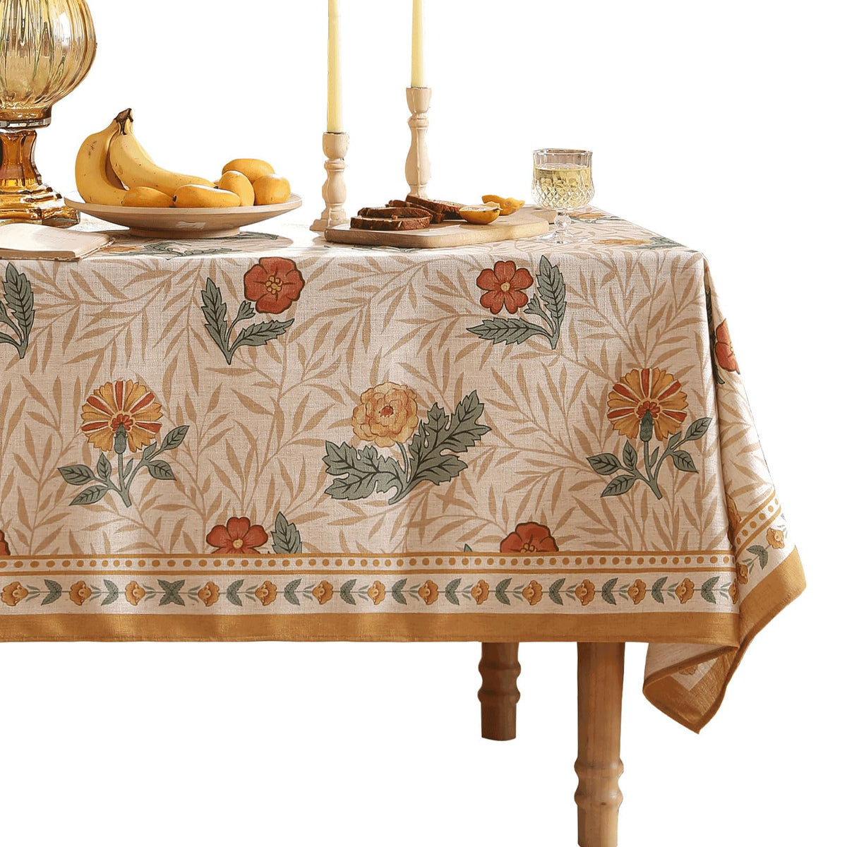 patdrea Vintage French Linen Tablecloth,Rectangular,79"x55"-Wensel
