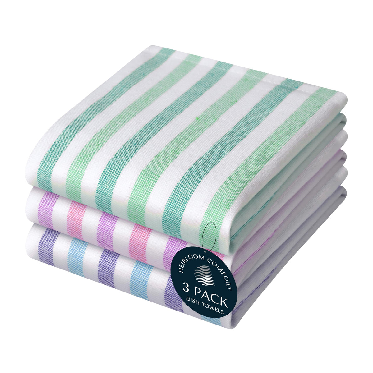 Fiesta Stripe Kitchen Towels 12 Pack, 18x26 Inch, 100% Cotton, Super Absorbent & Quick Dry, Durable Dish Towel for Drying Dishes, Machine Washable, Everyday Use, Orange & Yellow
