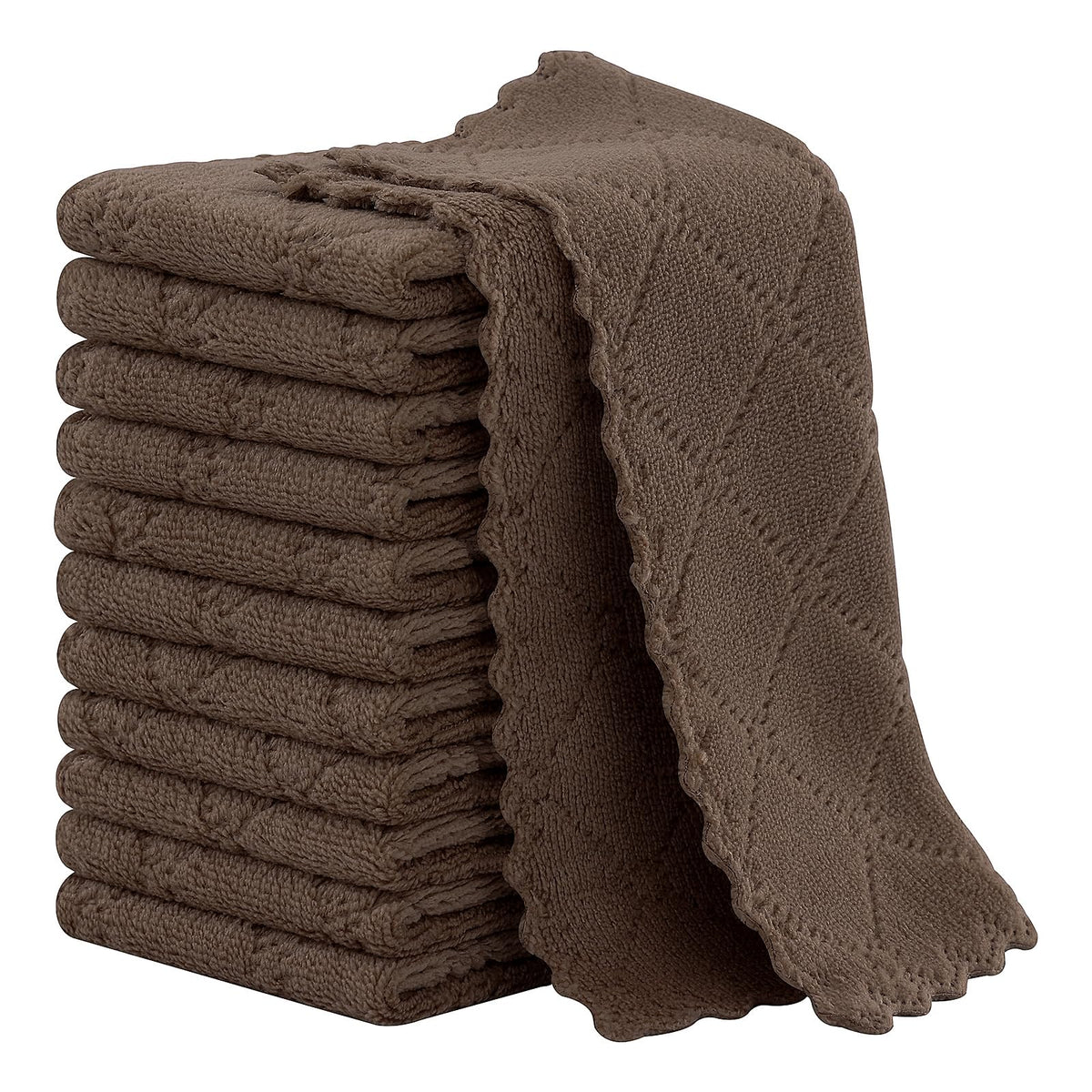 Homaxy 12 Pack Super Soft & Absorbent Dish Cloths, 10" x 10", Grass Green