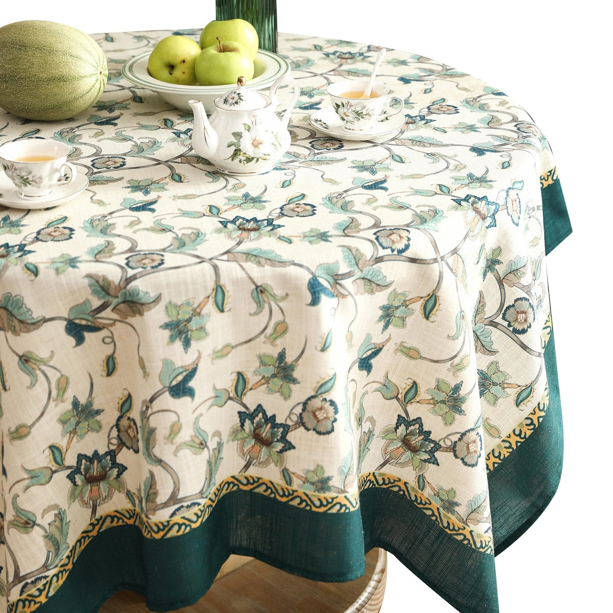 patdrea Vintage French Linen Tablecloth,Rectangular,79"x55"-Wensel