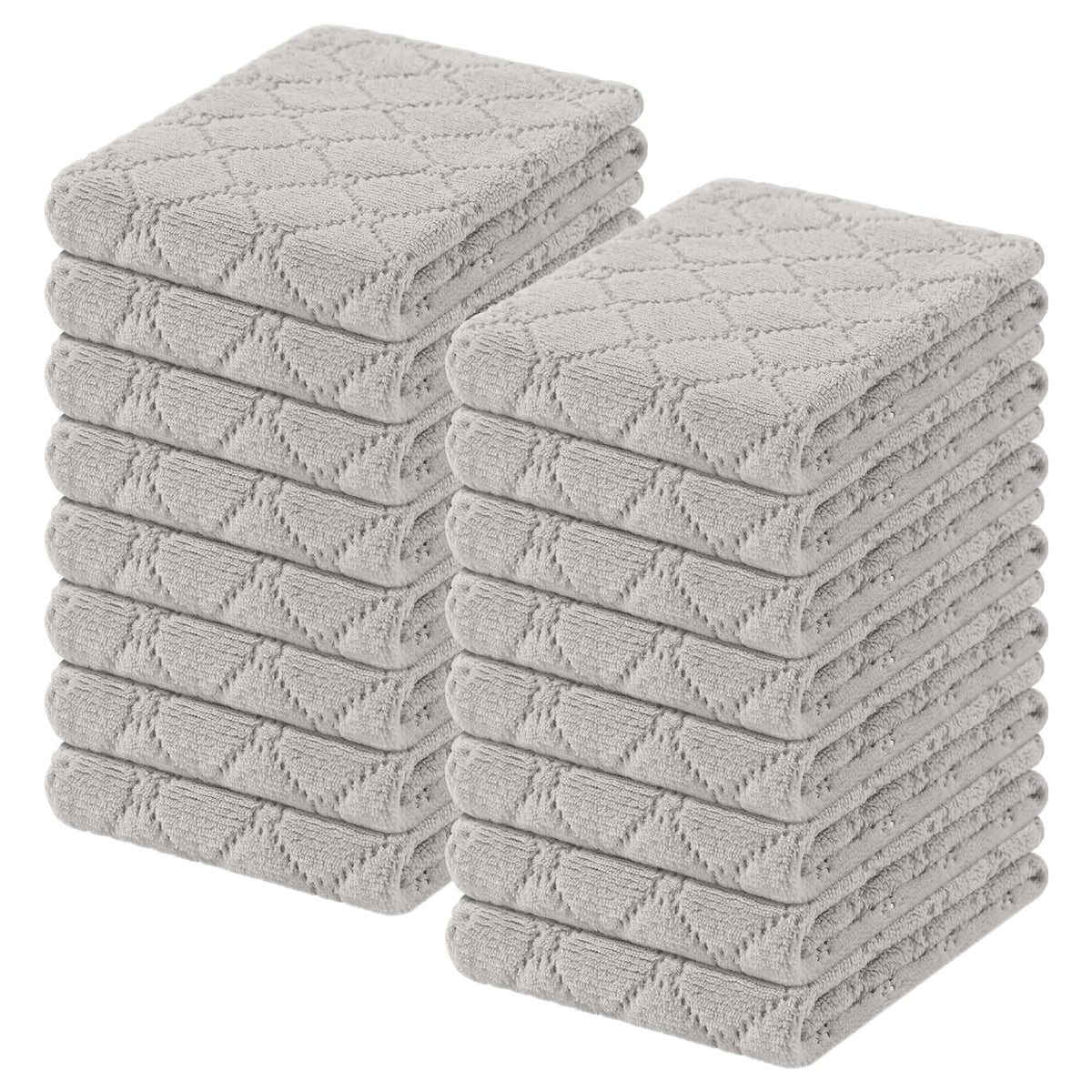 Homaxy 12 Pack Super Soft & Absorbent Dish Cloths, 10" x 10", Grass Green