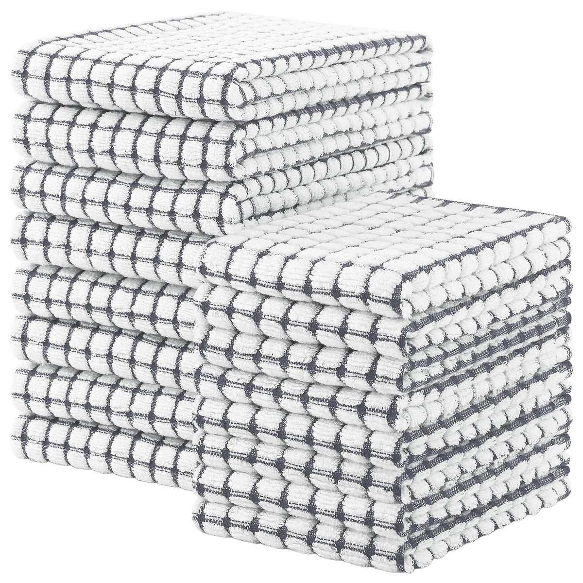 Kitinjoy 12 Pack Dishcloths and Kitchen Towels Sets, Mixed Colors