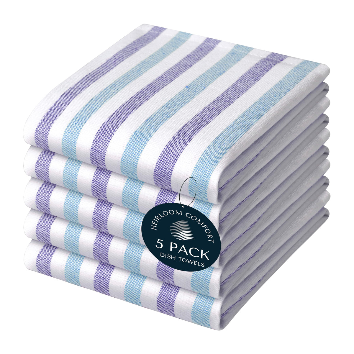 Fiesta Stripe Kitchen Towels 12 Pack, 18x26 Inch, 100% Cotton, Super Absorbent & Quick Dry, Durable Dish Towel for Drying Dishes, Machine Washable, Everyday Use, Orange & Yellow
