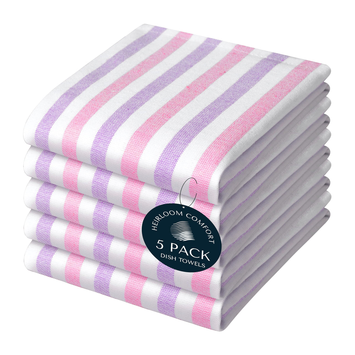 Fiesta Stripe Kitchen Towels 12 Pack, 18x26 Inch, 100% Cotton, Super Absorbent & Quick Dry, Durable Dish Towel for Drying Dishes, Machine Washable, Everyday Use, Orange & Yellow