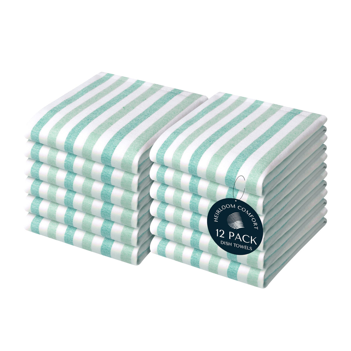 Fiesta Stripe Kitchen Towels 12 Pack, 18x26 Inch, 100% Cotton, Super Absorbent & Quick Dry, Durable Dish Towel for Drying Dishes, Machine Washable, Everyday Use, Orange & Yellow