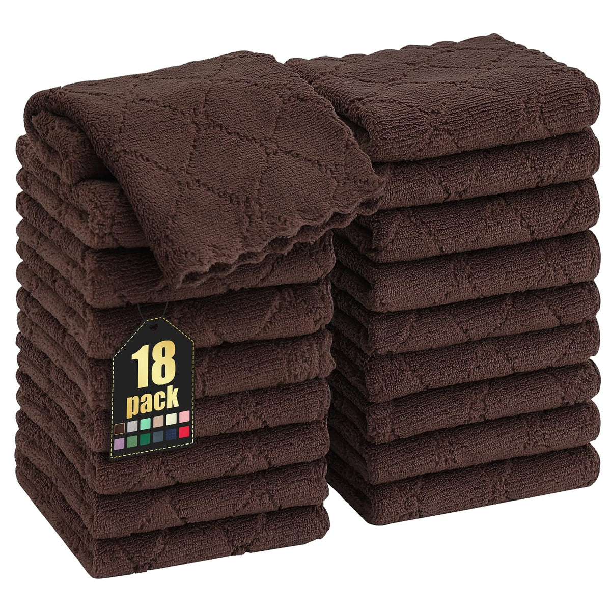 Homaxy 12 Pack Super Soft & Absorbent Dish Cloths, 10" x 10", Grass Green