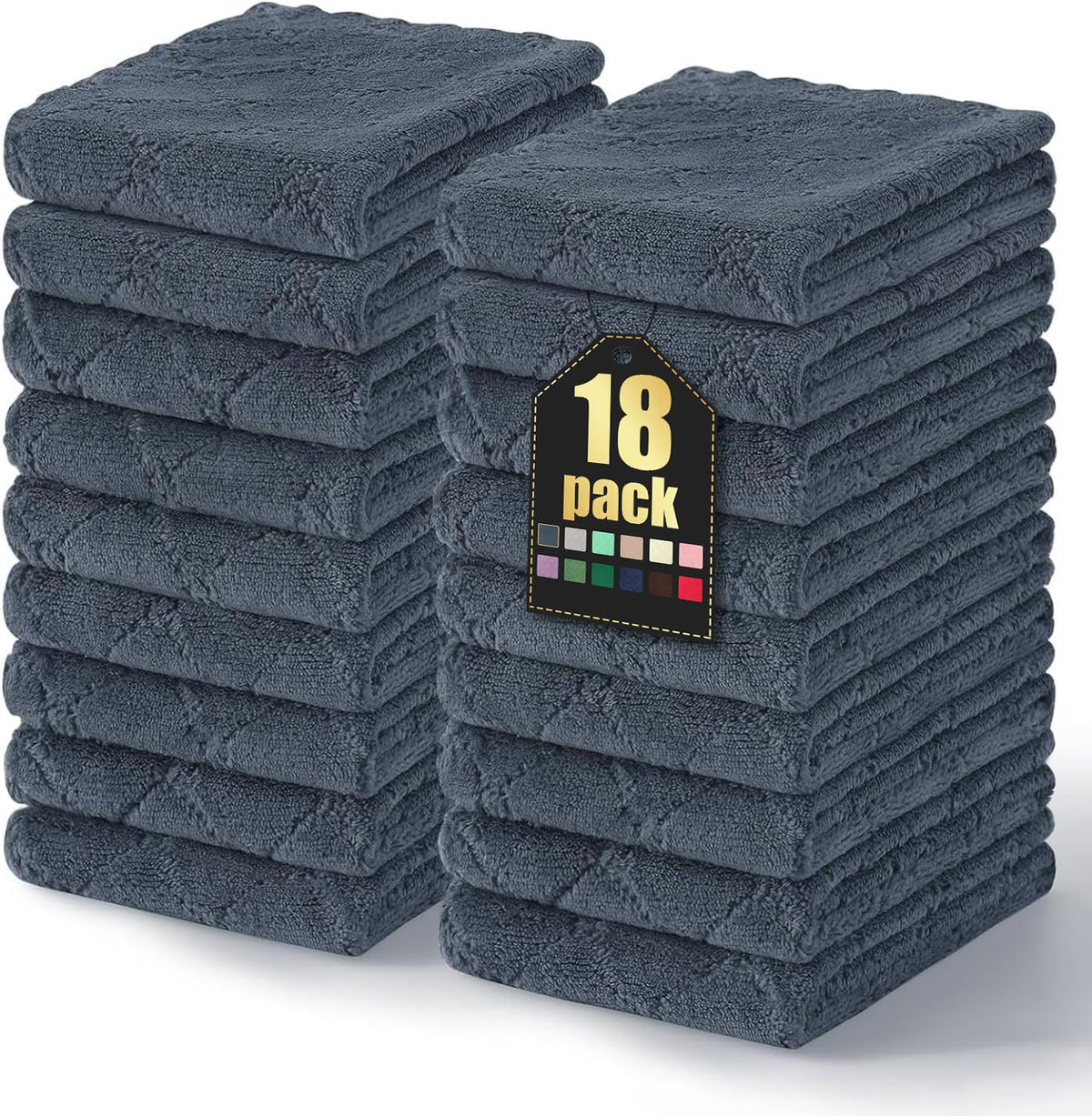 Homaxy 12 Pack Super Soft & Absorbent Dish Cloths, 10" x 10", Grass Green