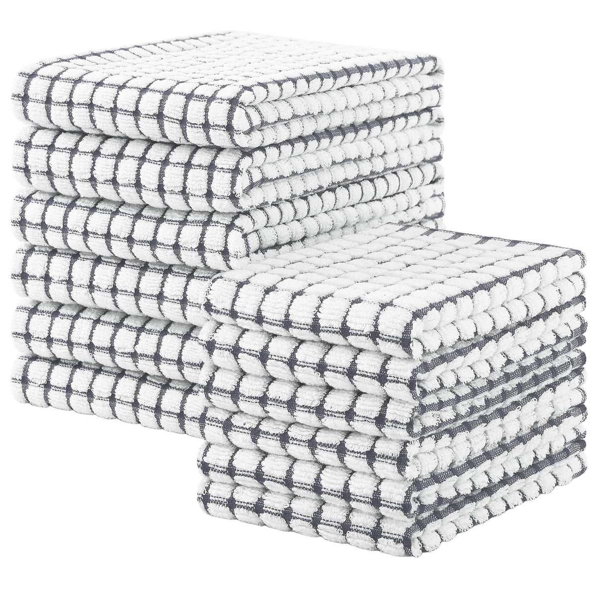 Kitinjoy 12 Pack Dishcloths and Kitchen Towels Sets, Mixed Colors