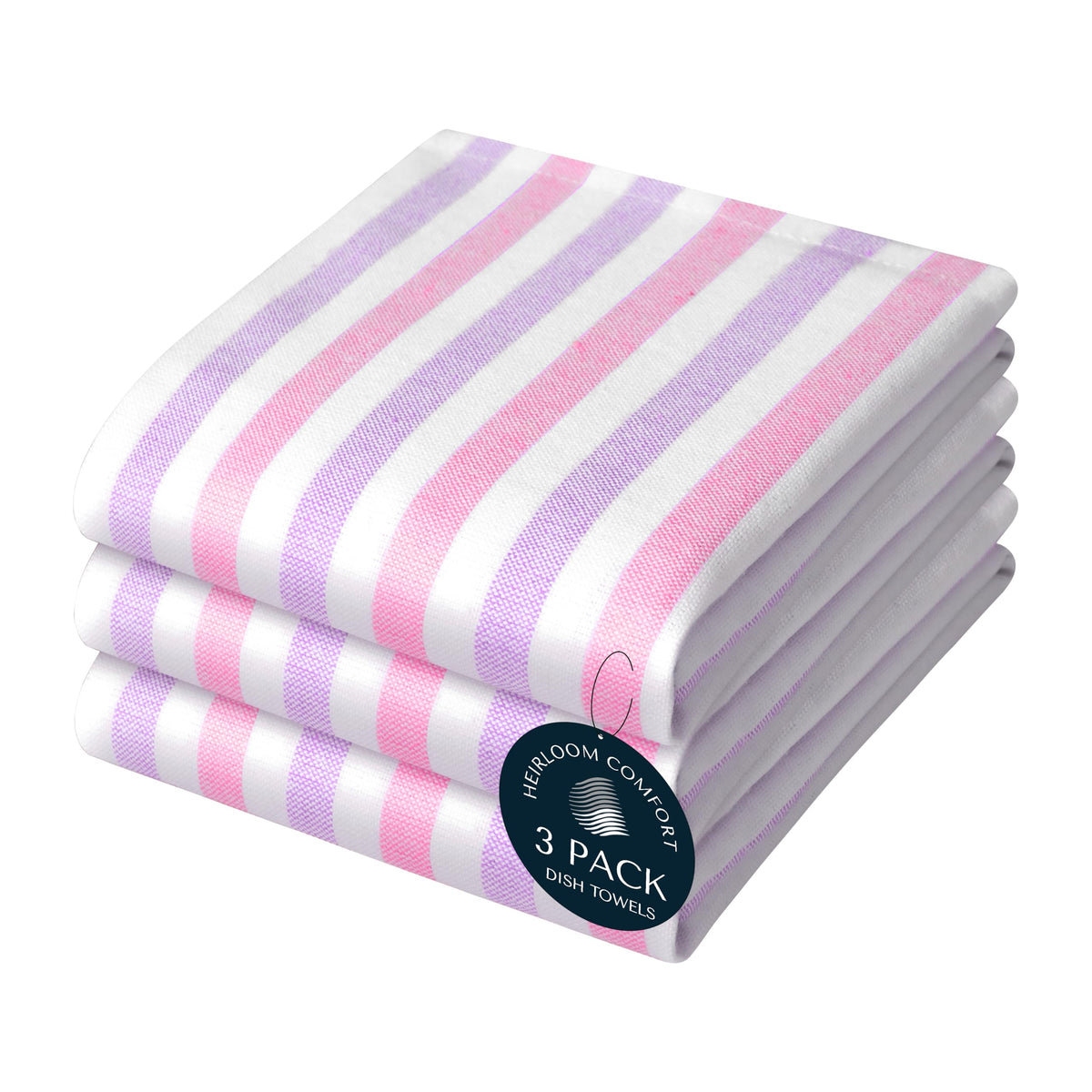 Fiesta Stripe Kitchen Towels 12 Pack, 18x26 Inch, 100% Cotton, Super Absorbent & Quick Dry, Durable Dish Towel for Drying Dishes, Machine Washable, Everyday Use, Orange & Yellow